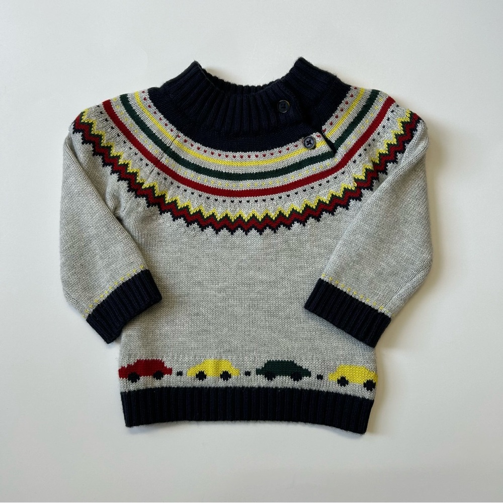 Sergent Major Baby Boy Gray Knit Sweater, Size 6 Months
